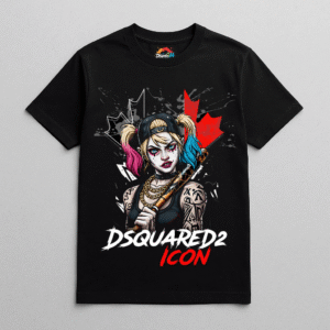 Camiseta personalizada Harley Quinn X Dsquared2 ICON de Diseños IA