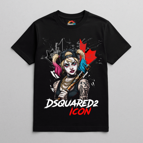 Camiseta personalizada Harley Quinn X Dsquared2 ICON de Diseños IA