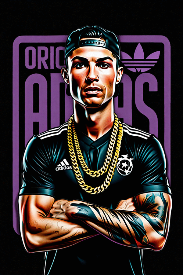 Camiseta personalizada Cristiano Ronaldo Gangsta de Diseños IA