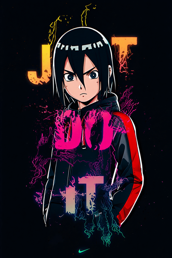 Camiseta personalizada Sasuke Just Do It de Diseños IA