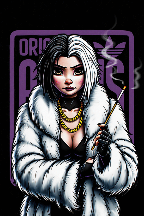 Camiseta personalizada Cruella Gangsta de Diseños IA