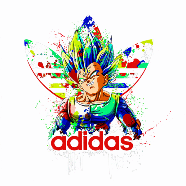 Camiseta personalizada Vegeta x Adidas Style de Diseños IA