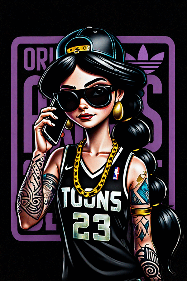 Camiseta personalizada Jasmin Gangsta de Diseños IA