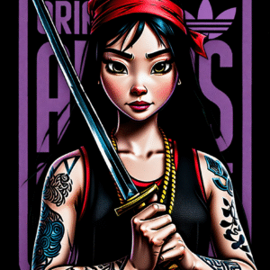 Camiseta personalizada Mulan Samurai de Diseños IA