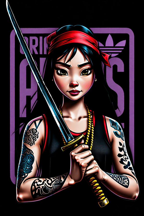 Camiseta personalizada Mulan Samurai de Diseños IA