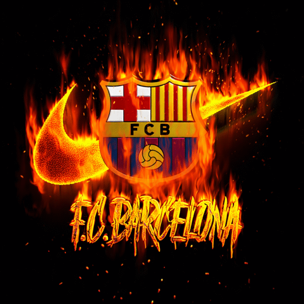 Camiseta personalizada F.C. Barcelona – Edición Fire Power de Diseños IA