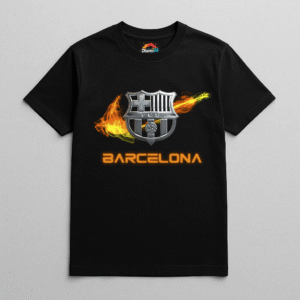Camiseta personalizada F.C. Barcelona – Edición Fire de Diseños IA