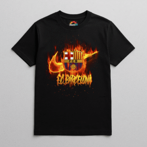 Camiseta personalizada F.C. Barcelona – Edición Fire Power de Diseños IA