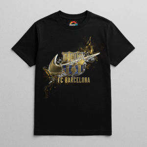 Camiseta personalizada F.C. Barcelona – Edición Gold de Diseños IA