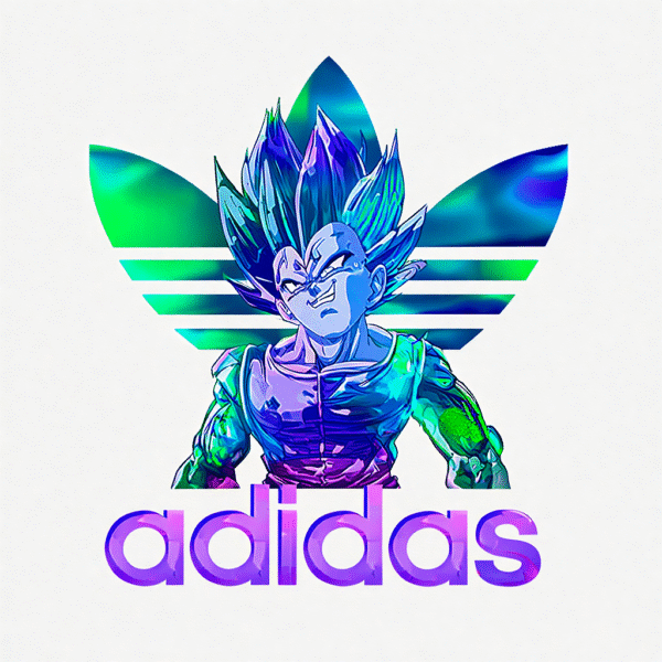 Camiseta personalizada Vegeta Adidas Holographic de Diseños IA