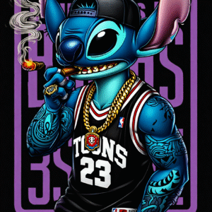 Camiseta personalizada Stitch Gangsta de Diseños IA