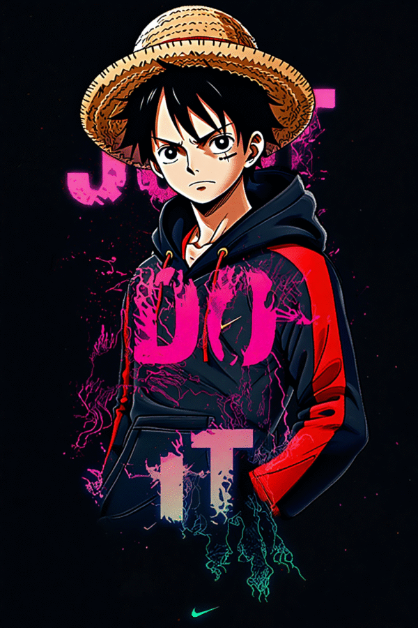 Camiseta personalizada Luffy Just Do It II de Diseños IA