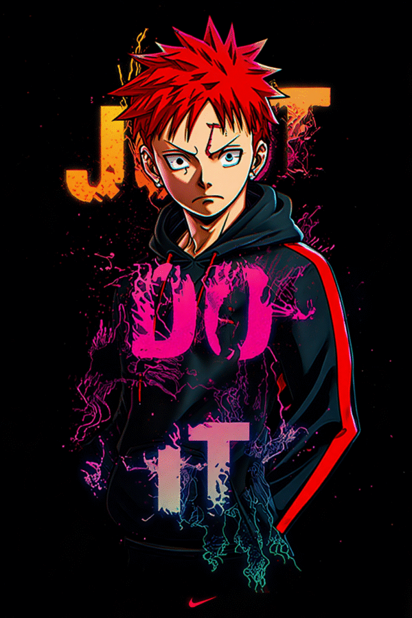 Camiseta personalizada Anime Just Do It de Diseños IA