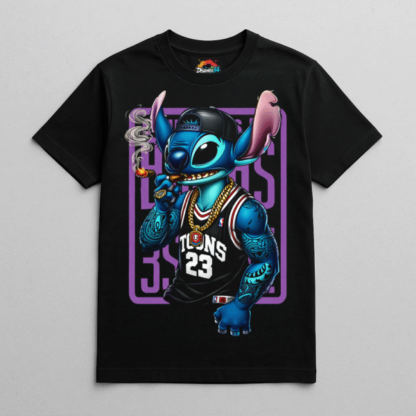 Camiseta personalizada Stitch Gangsta de Diseños IA